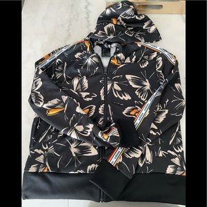 Adidas Womens Hooded Floral Butterfly jacket